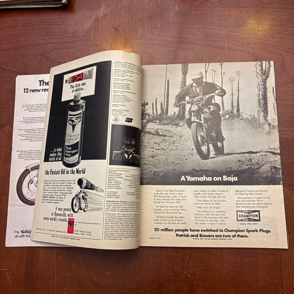 Vintage Cycle Magazine‎ March 1971 Killer Sportster Norton 750 Montesa Cota 250